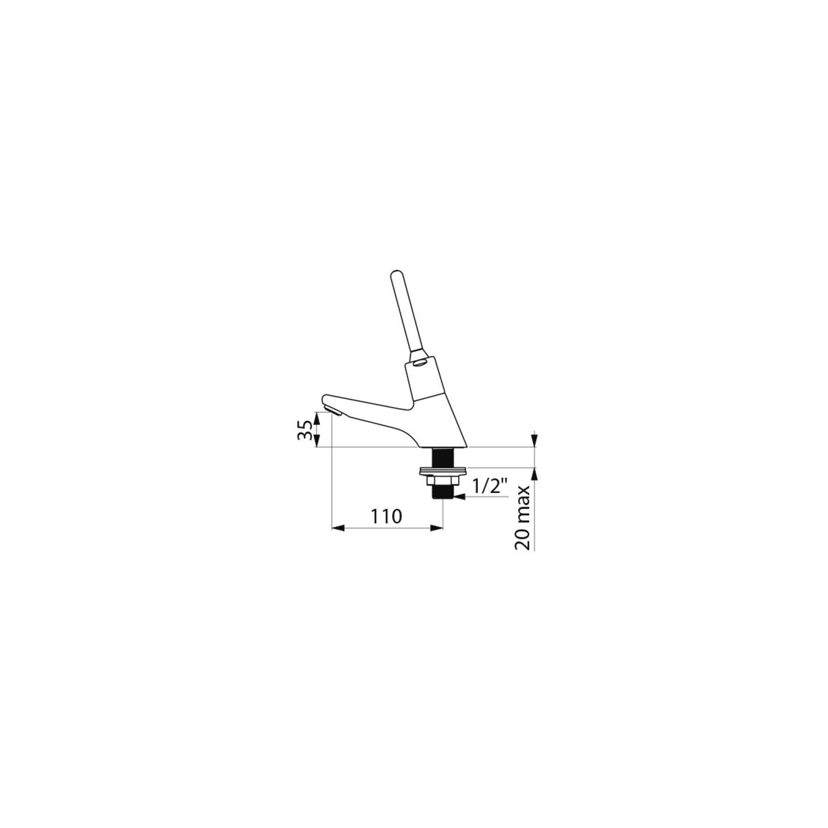 DELABIE Tempostop time flow basin lever tap- Lead Free* gallery detail image