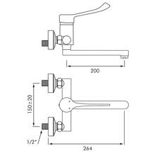 Delabie Securitouch Wall Mounted Basin Mixer gallery detail image
