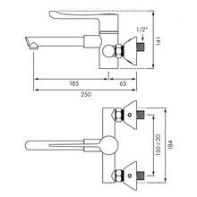 Delabie Securitherm Wall Mounted Bioclip Basin Mixer gallery detail image