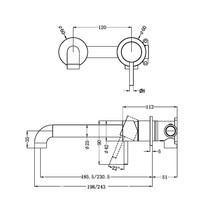 Zen SS316L Wall Basin/Bath Mixer Separate Back Plate 230mm Spout | Brushed Bronze gallery detail image