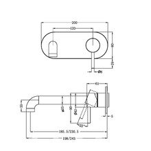 Zen SS316L Wall Basin/Bath Mixer 185mm Spout Trim Kits | Graphite gallery detail image