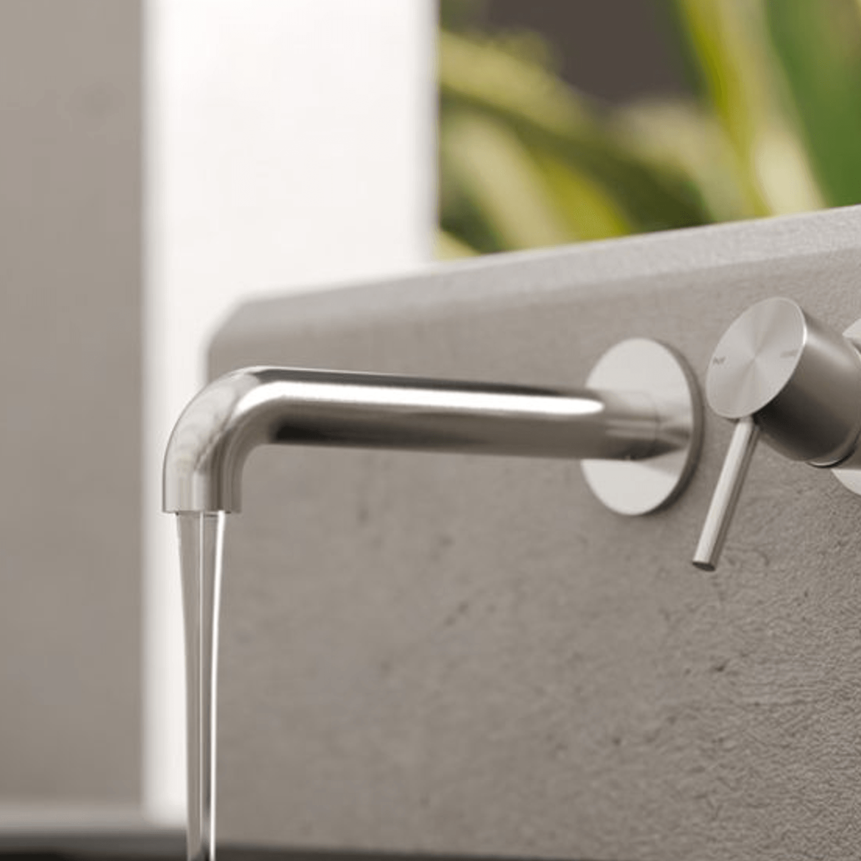 Zen SS316L Wall Basin/Bath Mixer Separate Back Plate 230mm Spout | Brushed Nickel gallery detail image