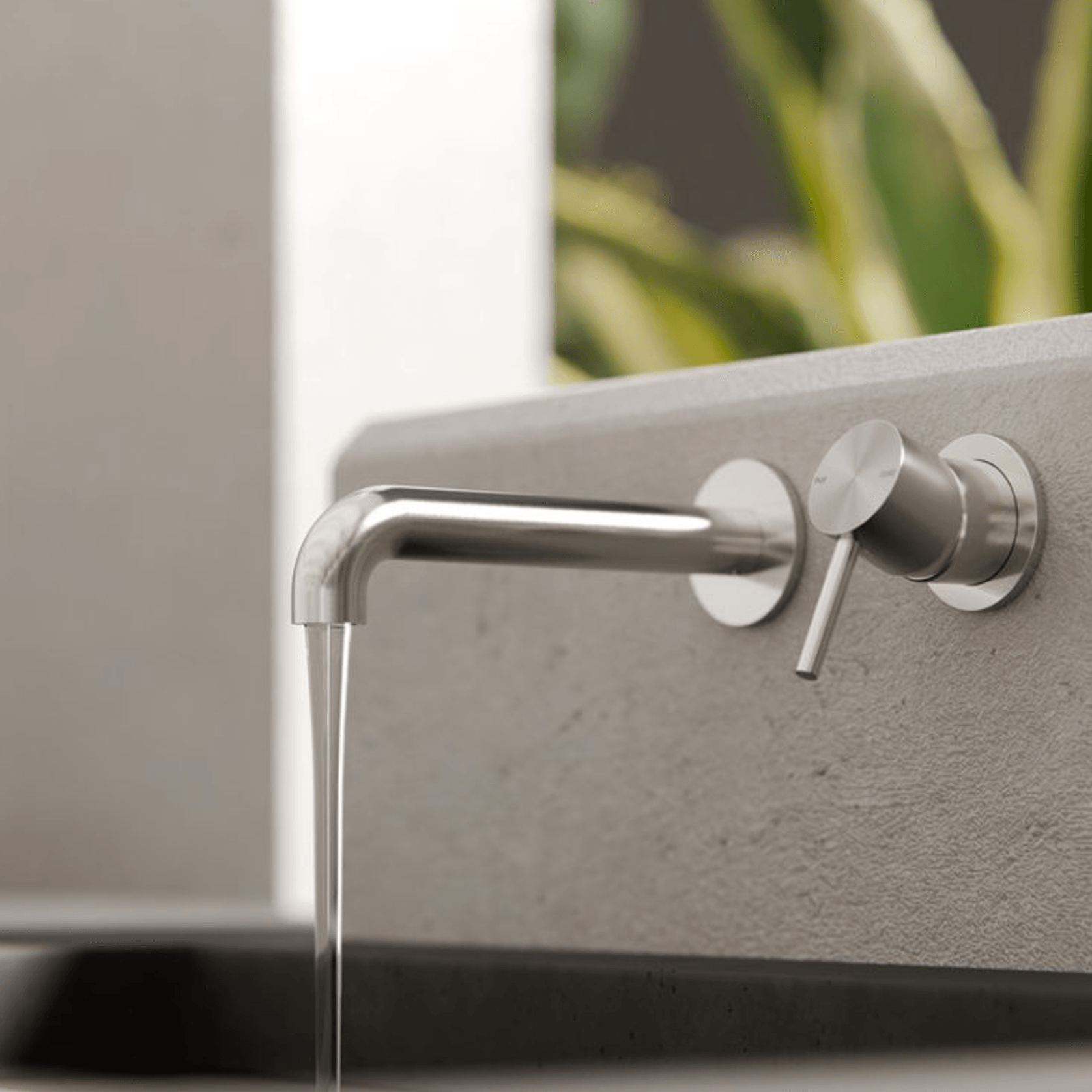 Zen SS316L Wall Basin/Bath Mixer Separate Back Plate 230mm Spout | Brushed Nickel gallery detail image