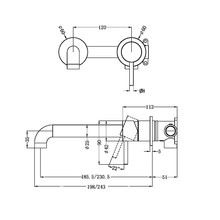 Zen SS316L Wall Basin/Bath Mixer Separate Back Plate 185mm Spout | Graphite gallery detail image