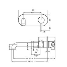 Zen SS316L Wall Basin/Bath Mixer 230mm Spout | Brushed Bronze gallery detail image