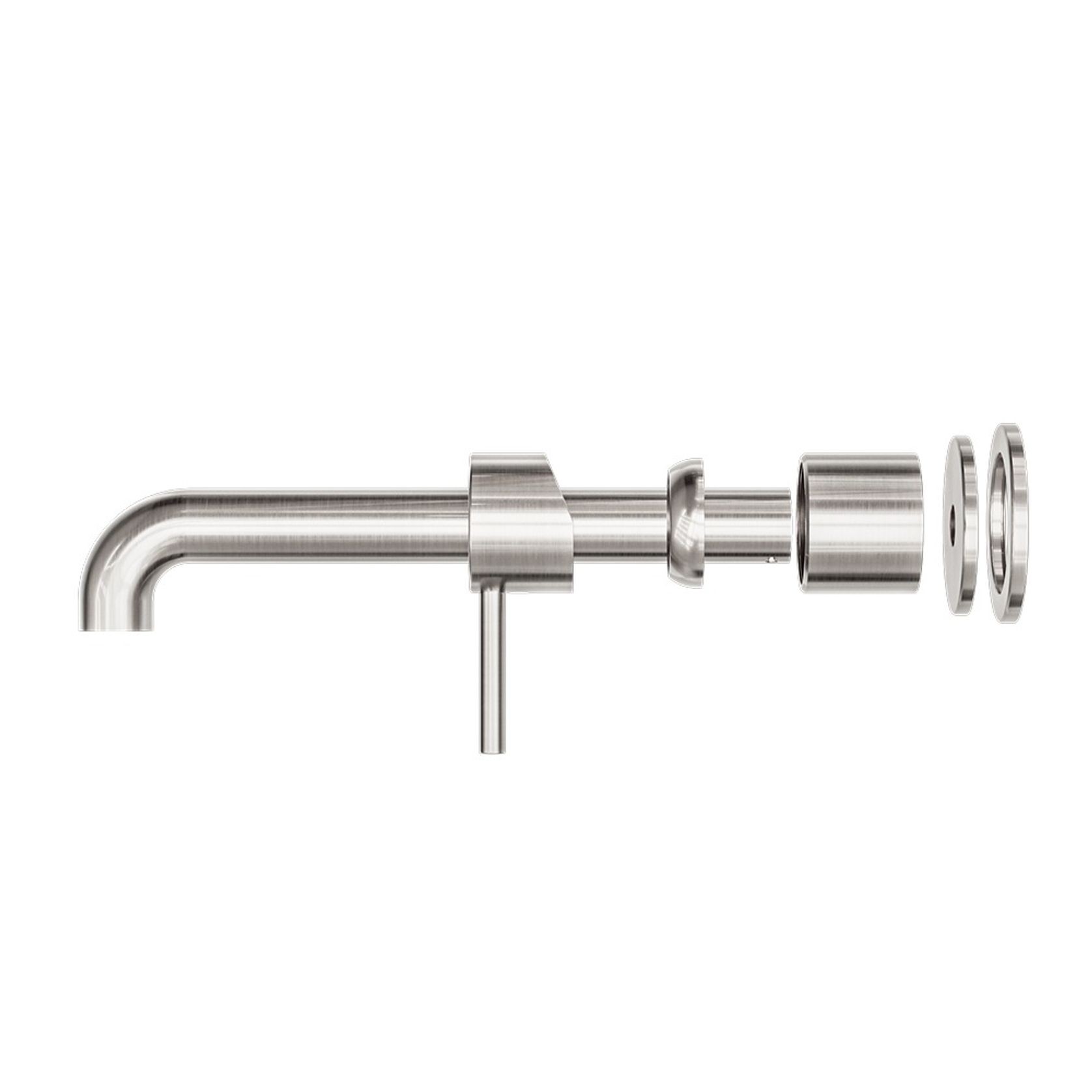 Zen SS316L Wall Basin/Bath Mixer Separate Back Plate 230mm Spout Trim Kits | Brushed Nickel gallery detail image