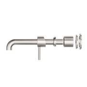 Zen SS316L Wall Basin/Bath Mixer Separate Back Plate 230mm Spout Trim Kits | Brushed Nickel gallery detail image