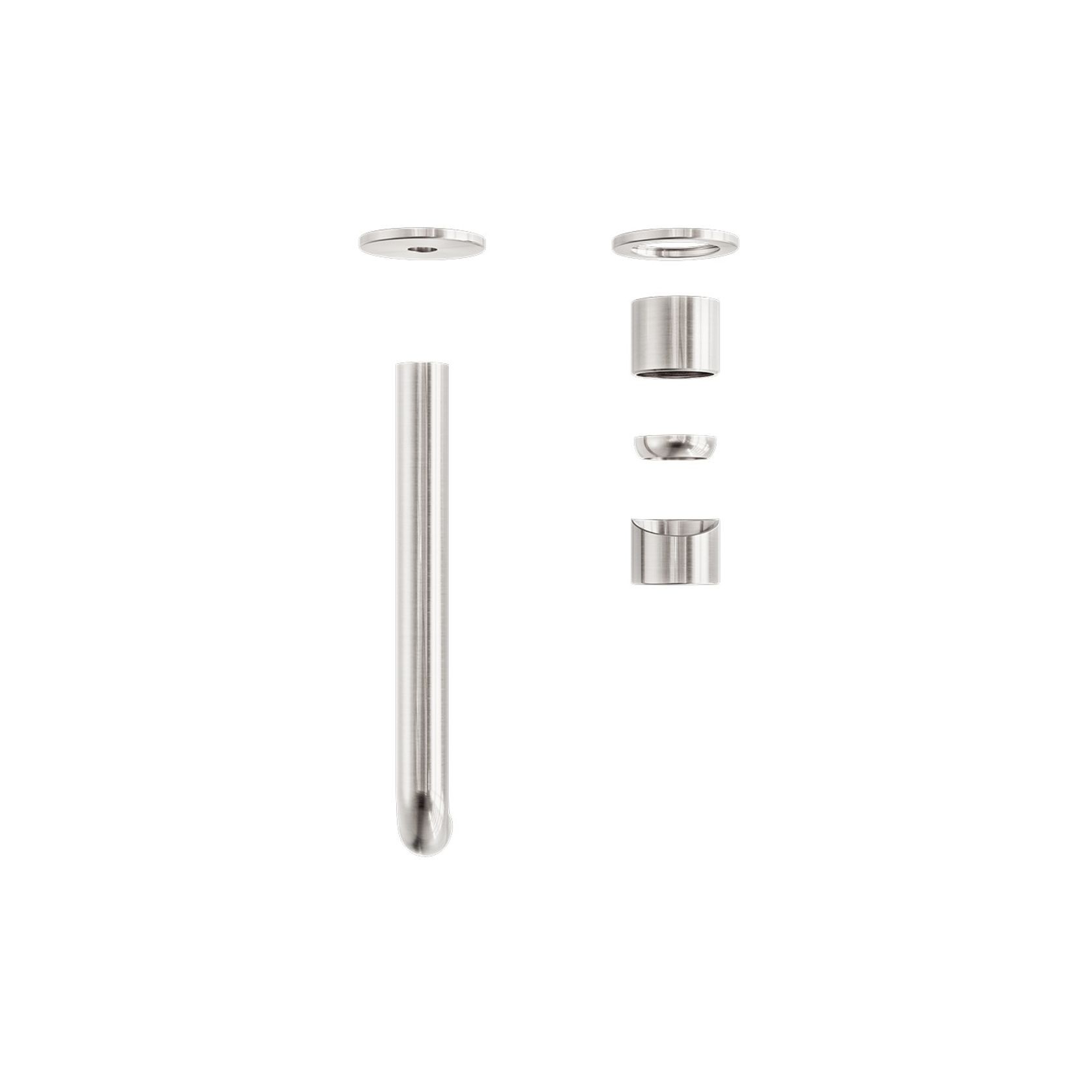 Zen SS316L Wall Basin/Bath Mixer Separate Back Plate 230mm Spout Trim Kits | Brushed Nickel gallery detail image