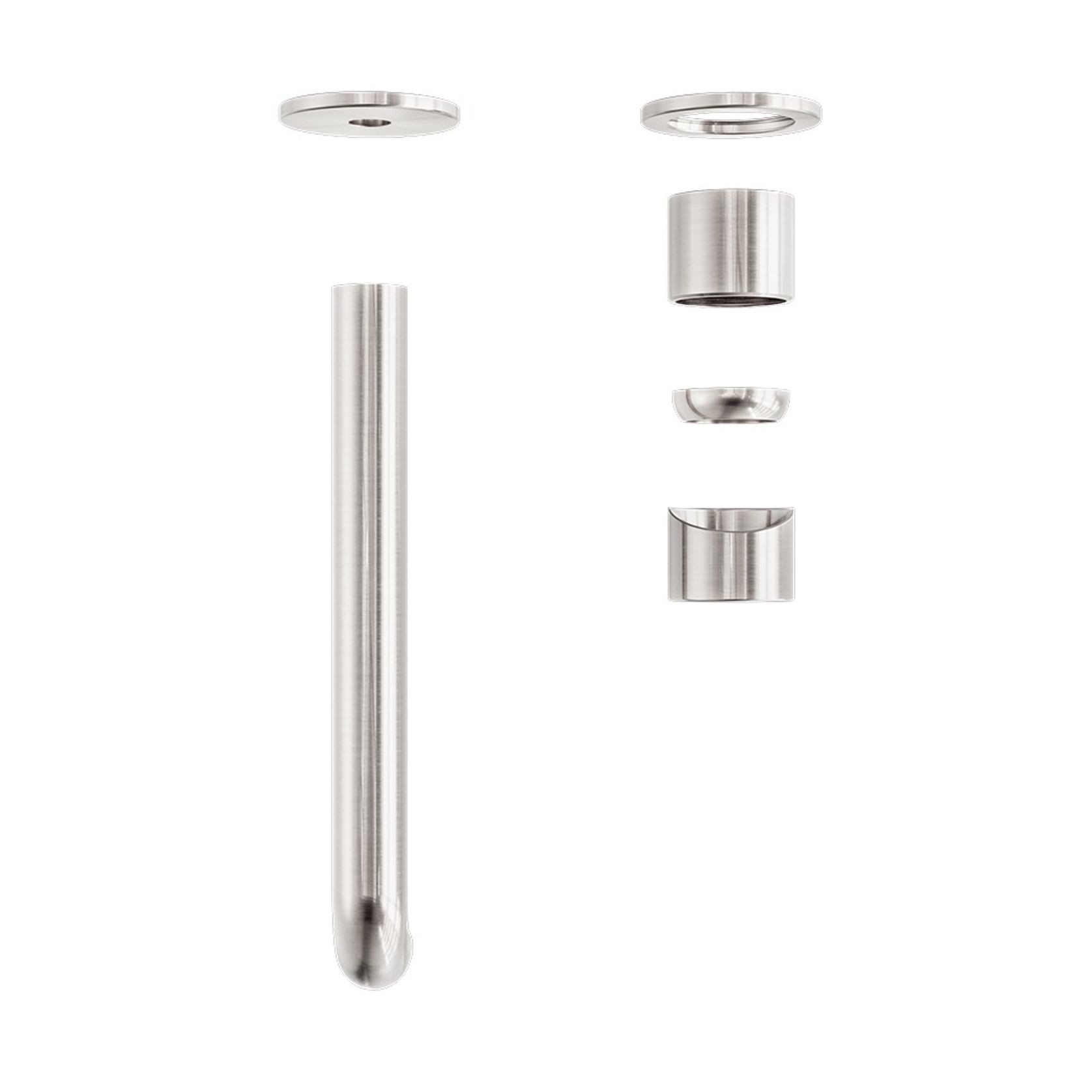 Zen SS316L Wall Basin/Bath Mixer Separate Back Plate 230mm Spout Trim Kits | Brushed Nickel gallery detail image