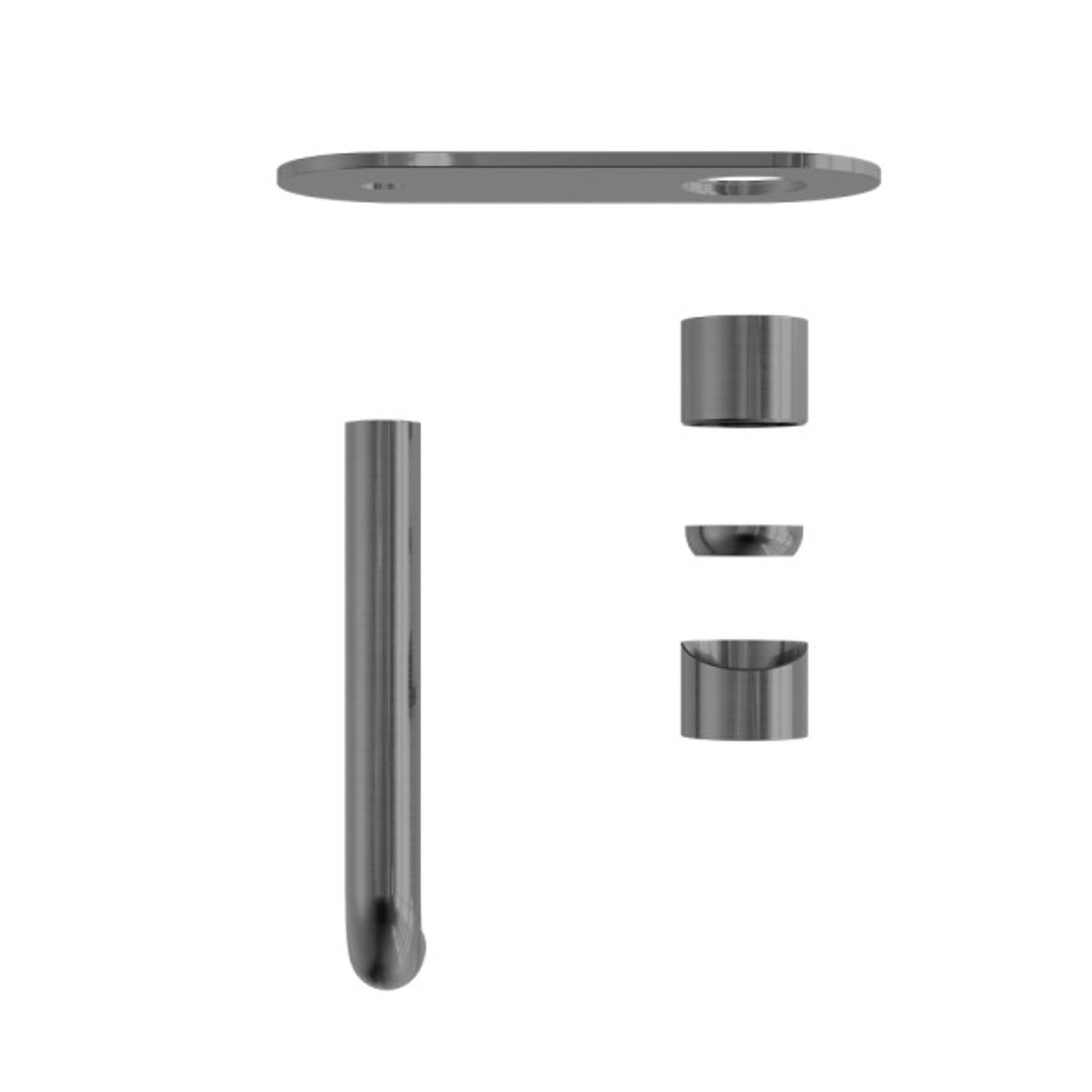 Zen SS316L Wall Basin/Bath Mixer 185mm Spout Trim Kits | Graphite gallery detail image