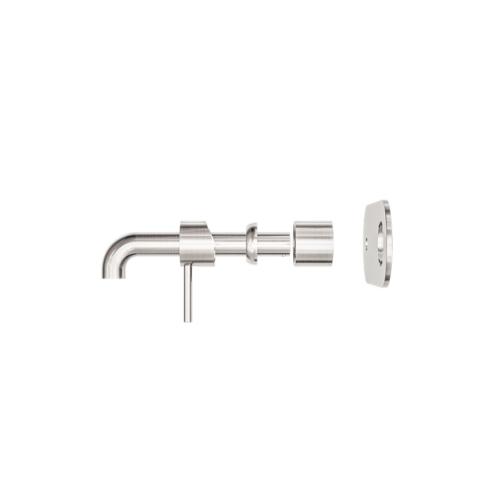 Zen SS316L Wall Basin/Bath Mixer 230mm Spout Trim Kits | Brushed Nickel gallery detail image