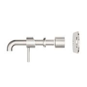 Zen SS316L Wall Basin/Bath Mixer 230mm Spout Trim Kits | Brushed Nickel gallery detail image