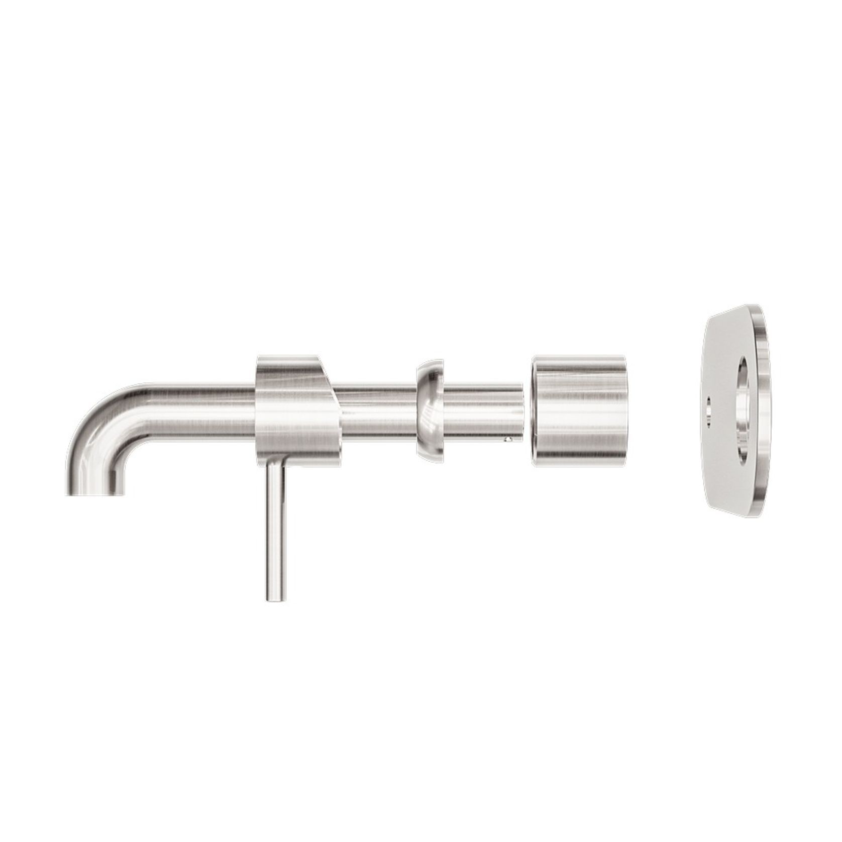 Zen SS316L Wall Basin/Bath Mixer 185mm Spout Trim Kits | Brushed Nickel gallery detail image