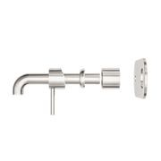Zen SS316L Wall Basin/Bath Mixer 185mm Spout Trim Kits | Brushed Nickel gallery detail image