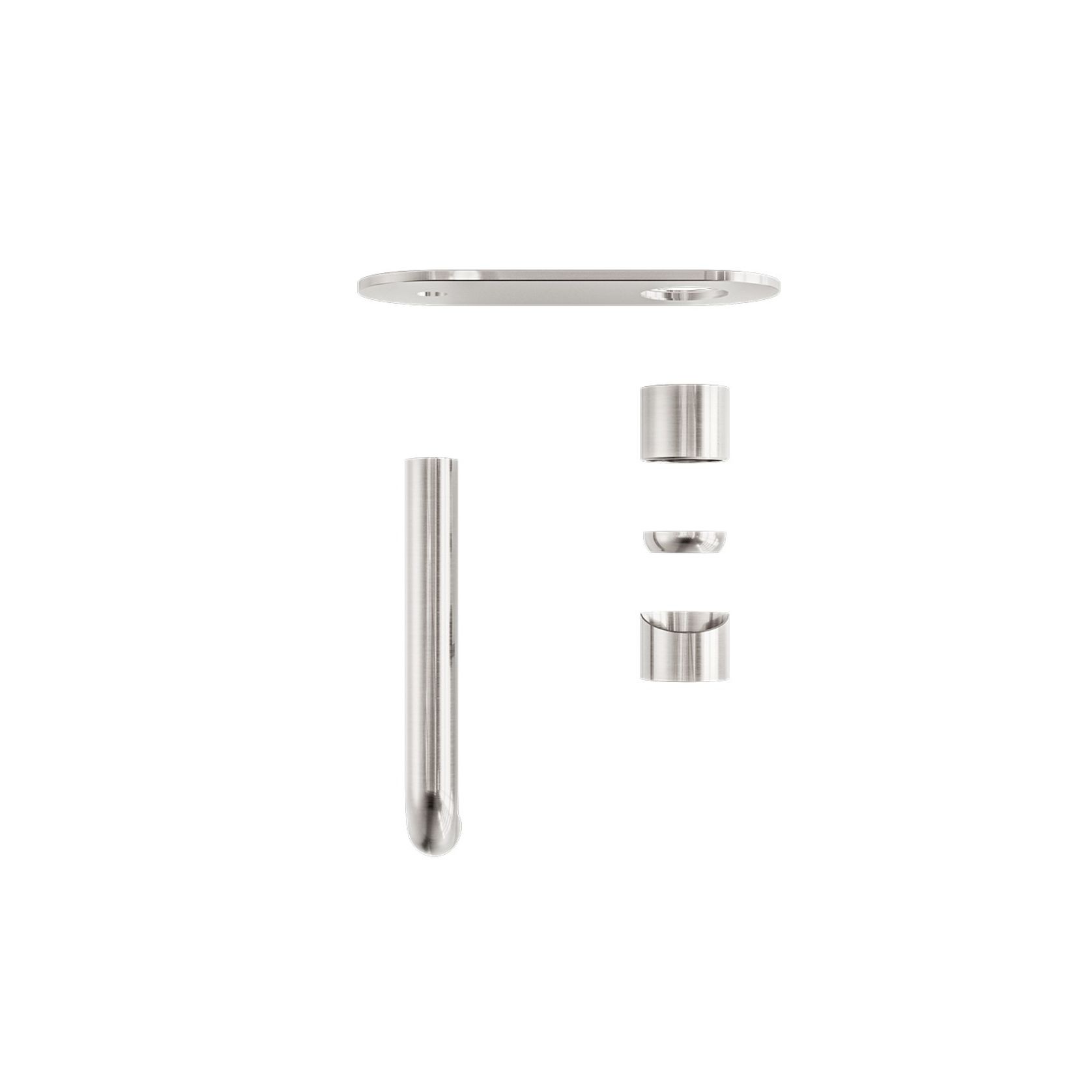 Zen SS316L Wall Basin/Bath Mixer 185mm Spout Trim Kits | Brushed Nickel gallery detail image