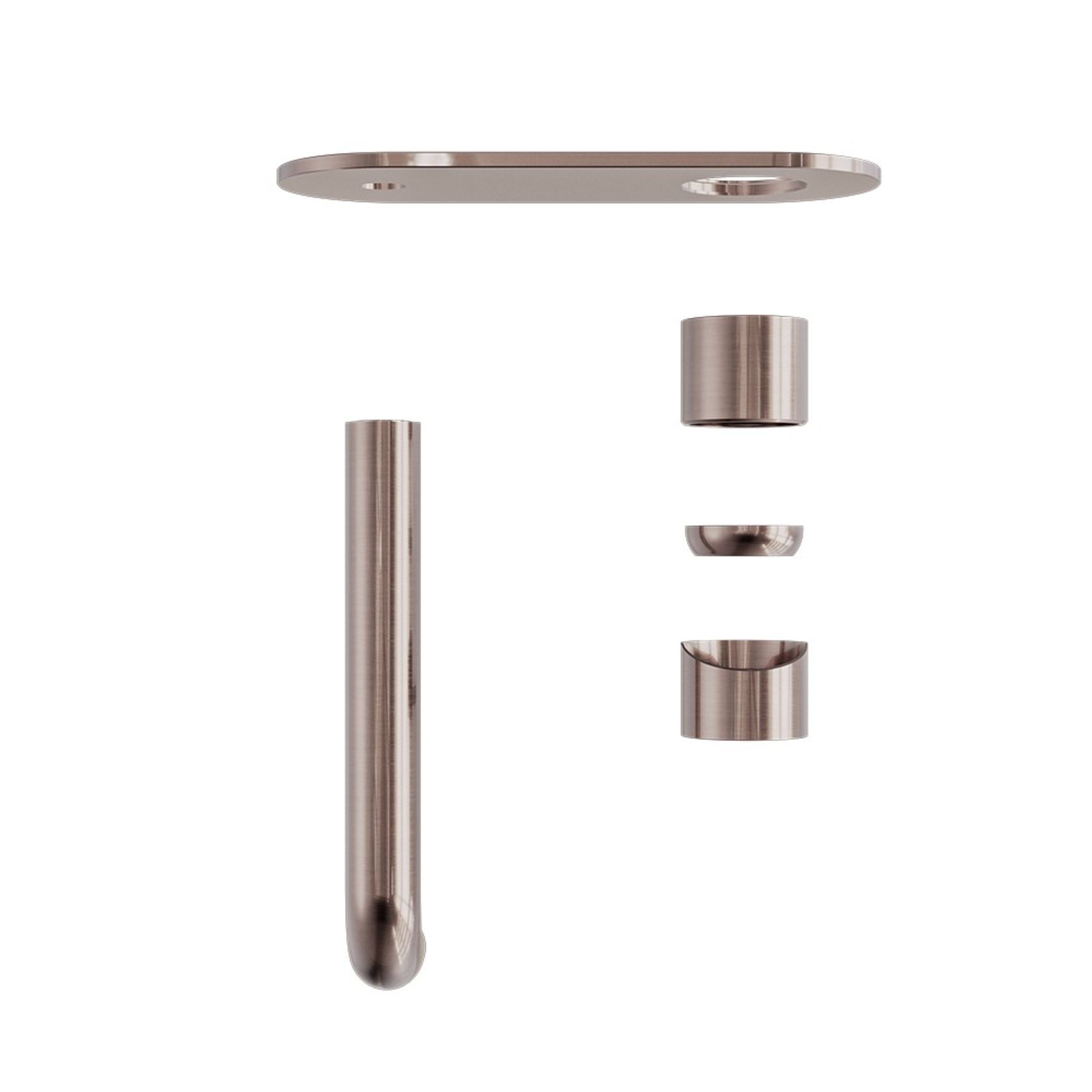 Zen SS316L Wall Basin/Bath Mixer 230mm Spout Trim Kits | Brushed Bronze gallery detail image