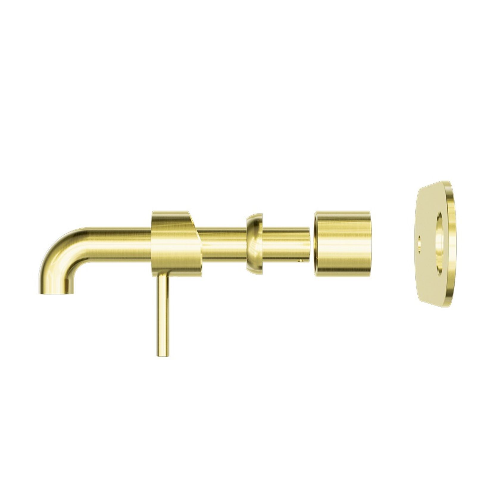 Zen SS316L Wall Basin/Bath Mixer 185mm Spout Trim Kits | Brushed Gold gallery detail image