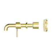 Zen SS316L Wall Basin/Bath Mixer 185mm Spout Trim Kits | Brushed Gold gallery detail image