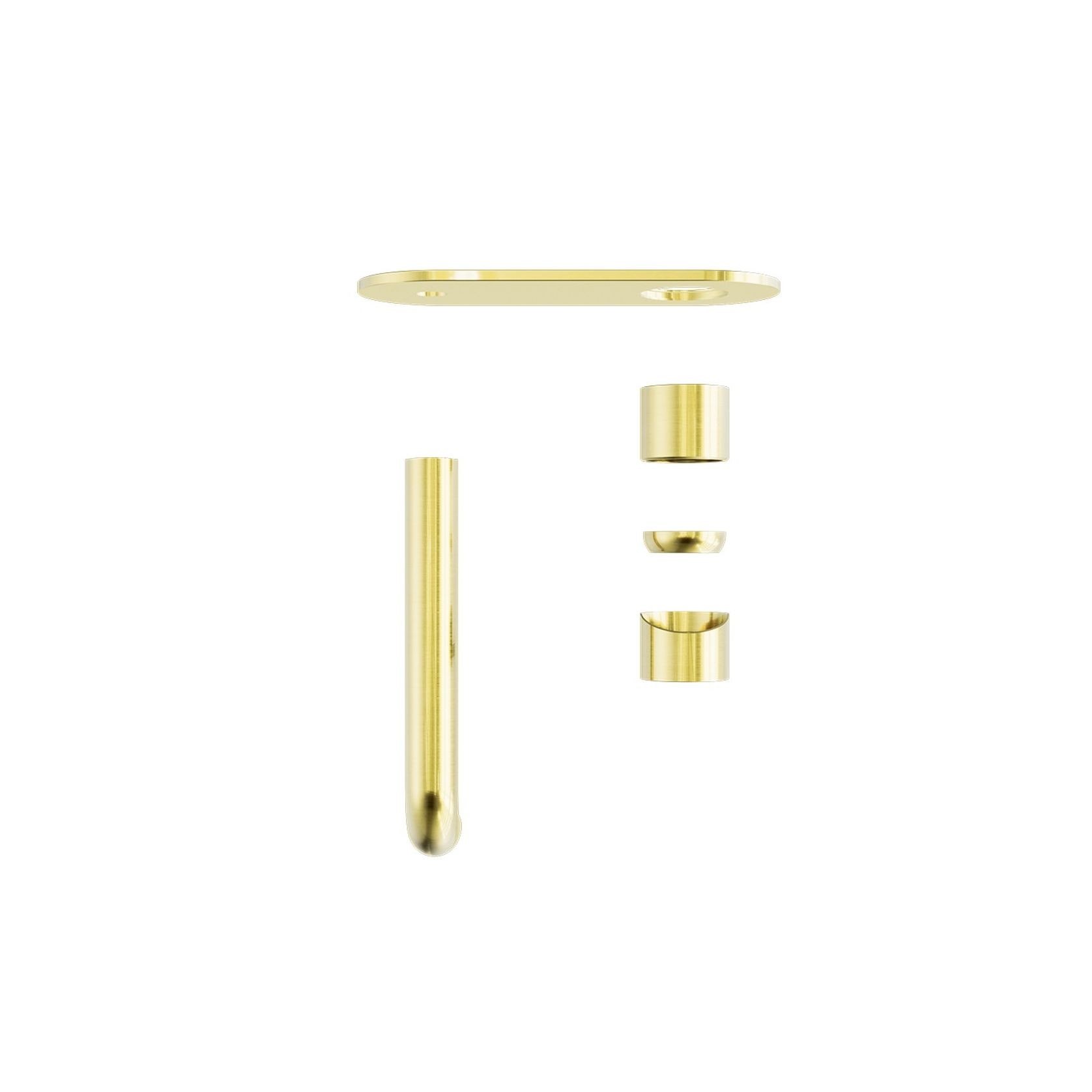 Zen SS316L Wall Basin/Bath Mixer 185mm Spout Trim Kits | Brushed Gold gallery detail image