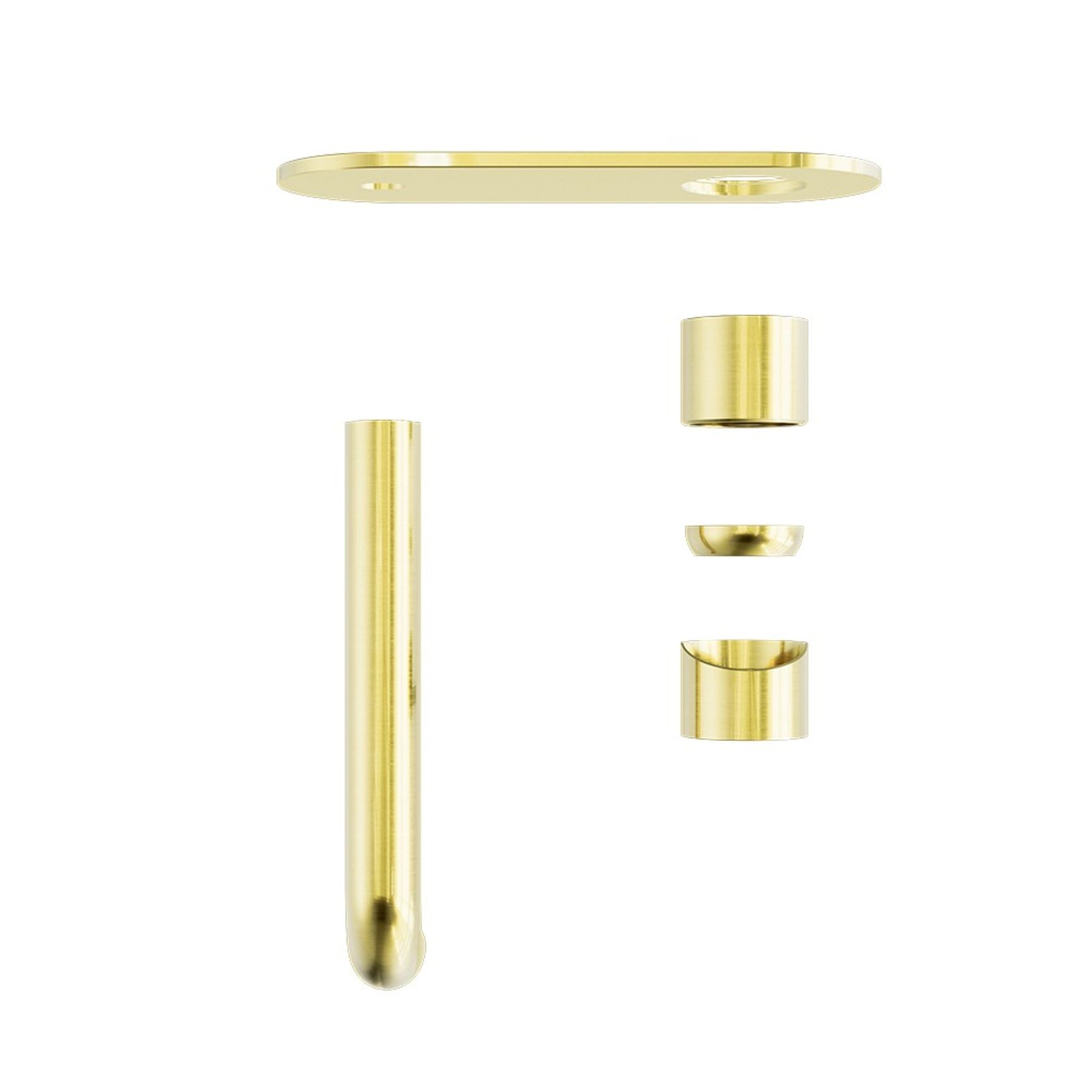 Zen SS316L Wall Basin/Bath Mixer 185mm Spout Trim Kits | Brushed Gold gallery detail image