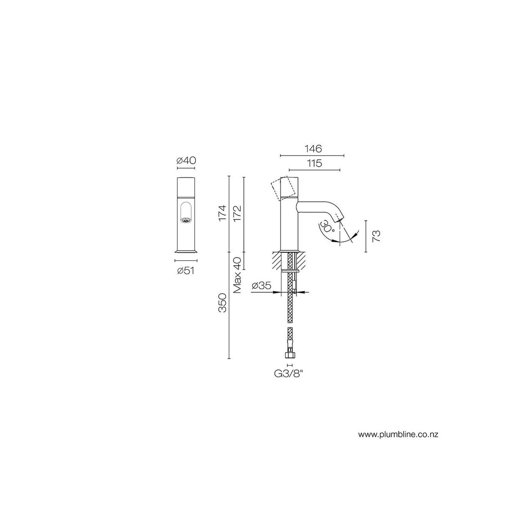 Nostromo Basin Mixer With Knob Handle gallery detail image