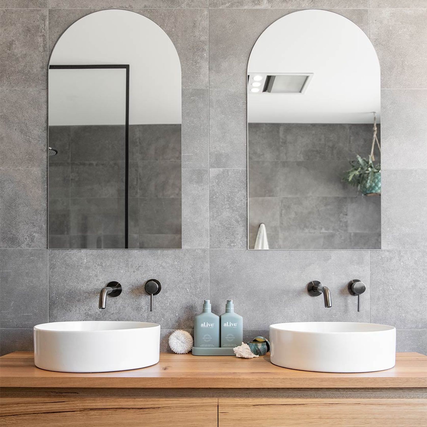 Elysian Minimal Mixer & Spout Set | Brushed Gunmetal gallery detail image