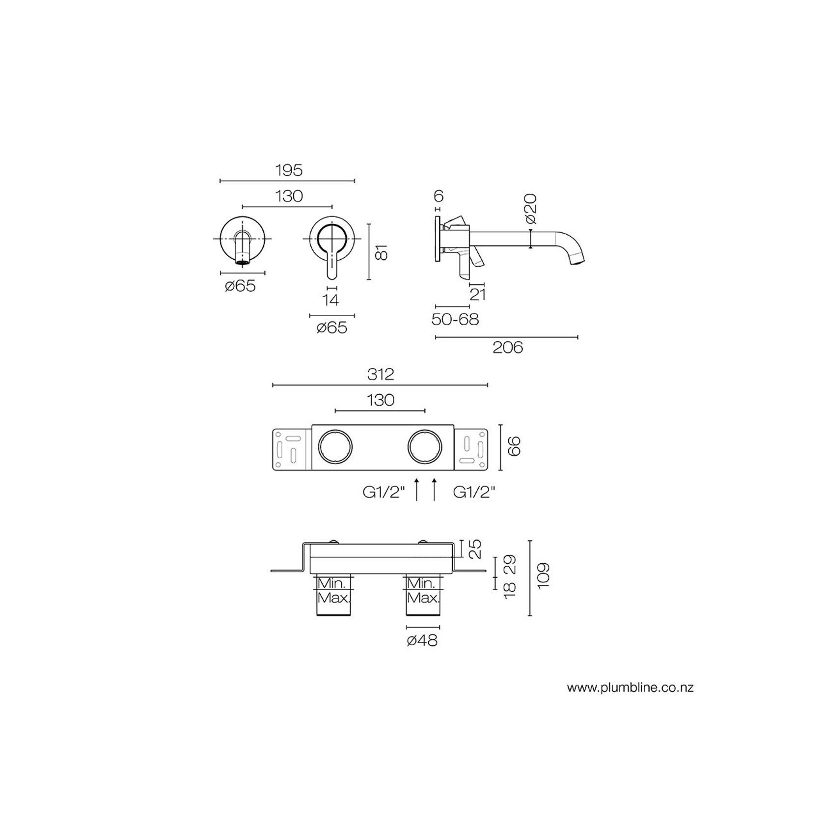 Icona Wall Mount Mixer gallery detail image