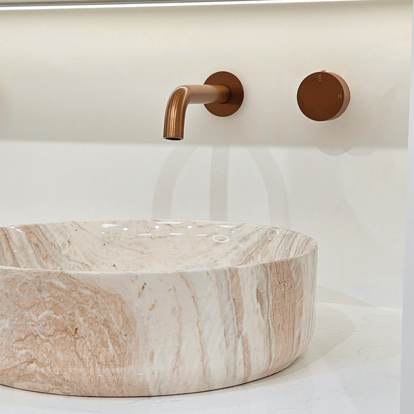 Lucid Pin Wall Spout Brushed Copper gallery detail image