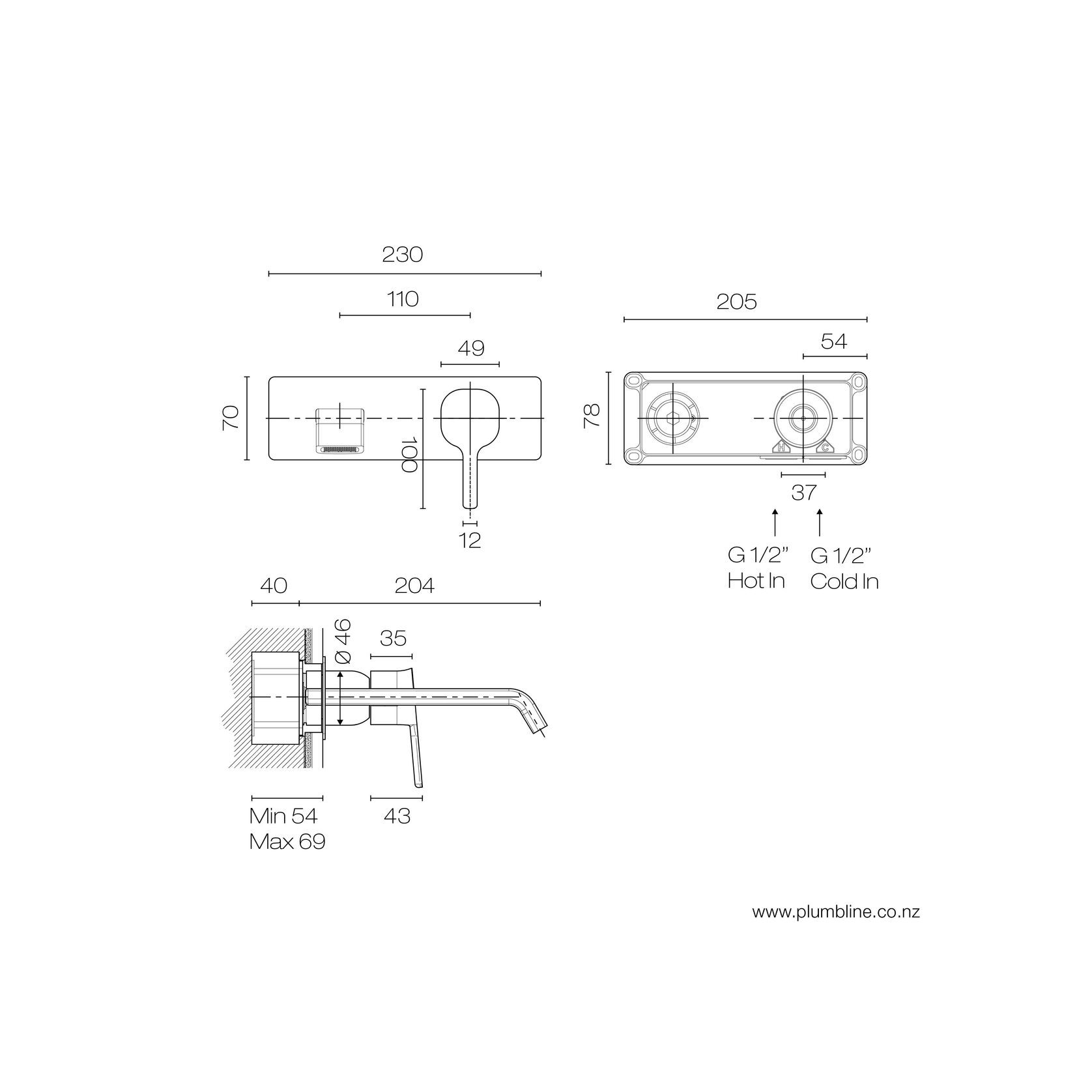 Luxe Wall Mount Mixer gallery detail image