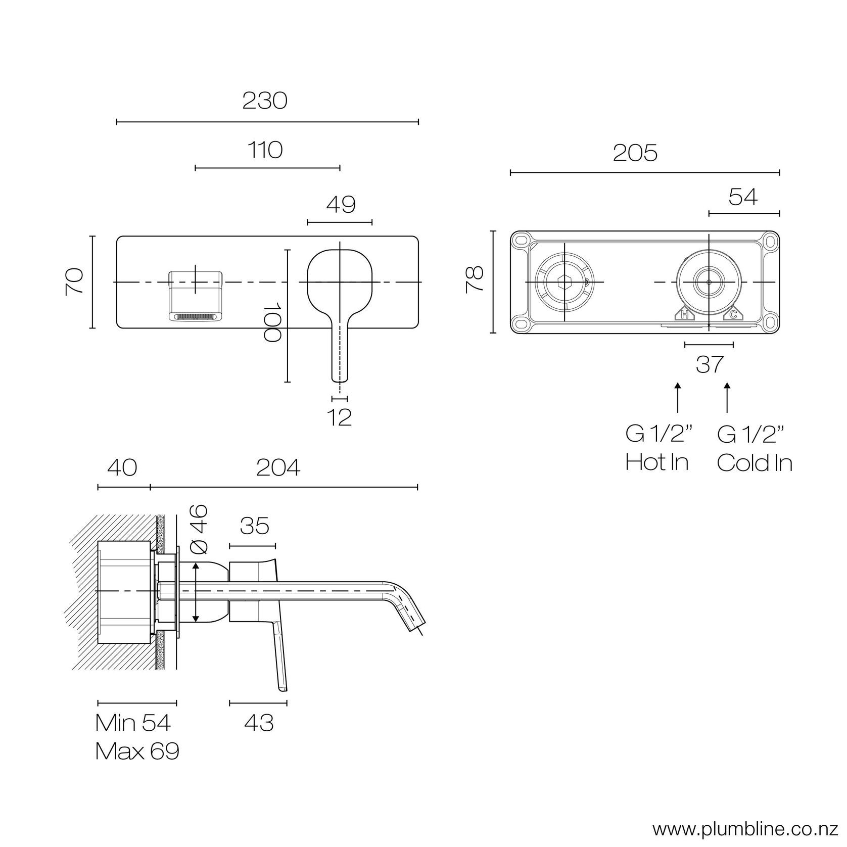 Luxe Wall Mount Mixer gallery detail image