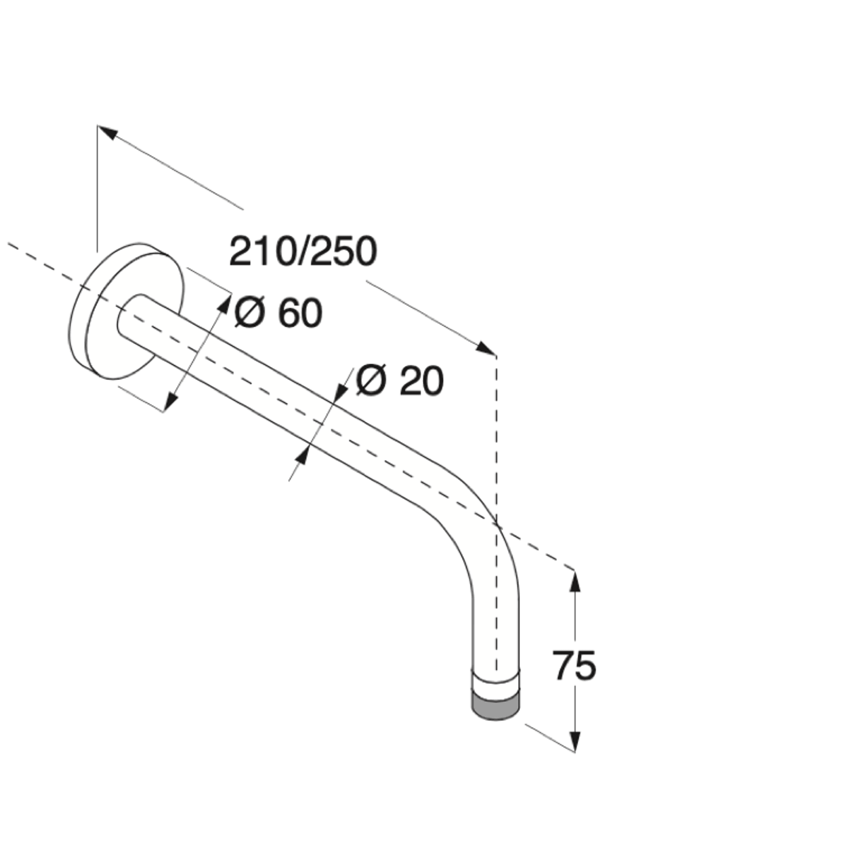 Minimal Wall-mounted Spout by Boffi gallery detail image