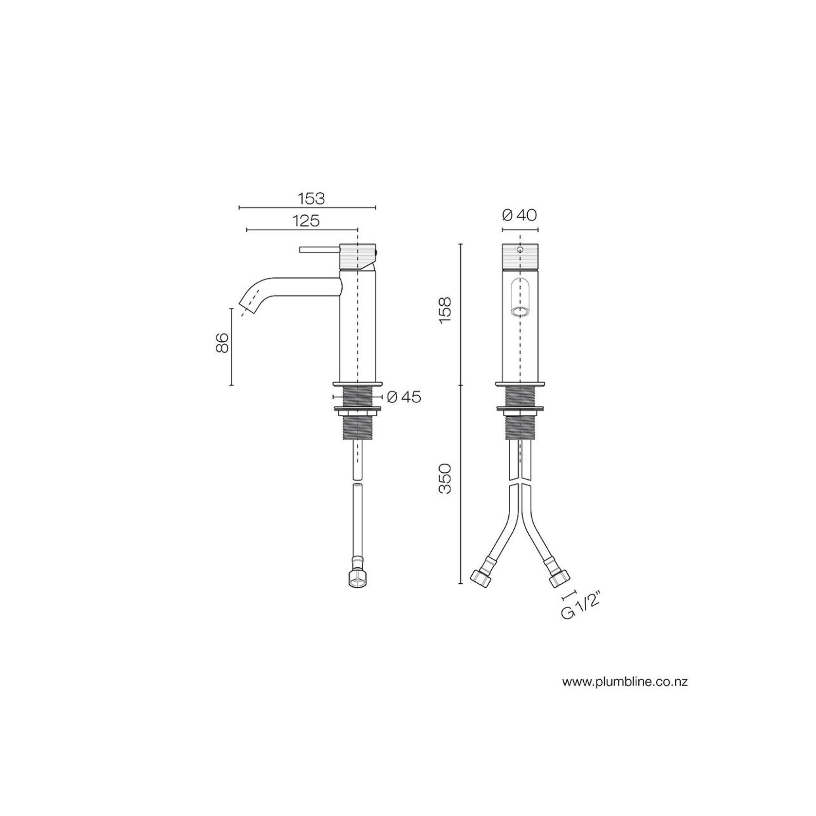 Oli 316 Basin Mixer With Linea Handle gallery detail image