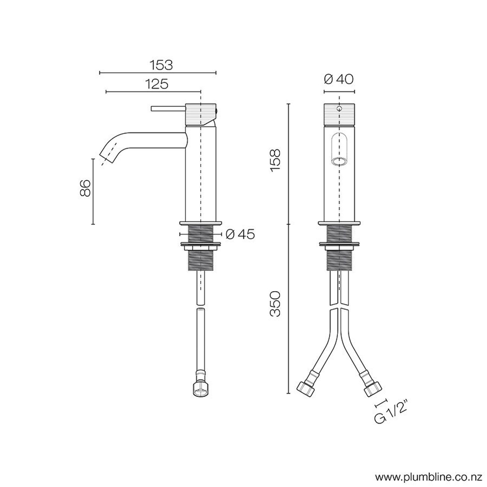 Oli 316 Basin Mixer With Linea Handle gallery detail image