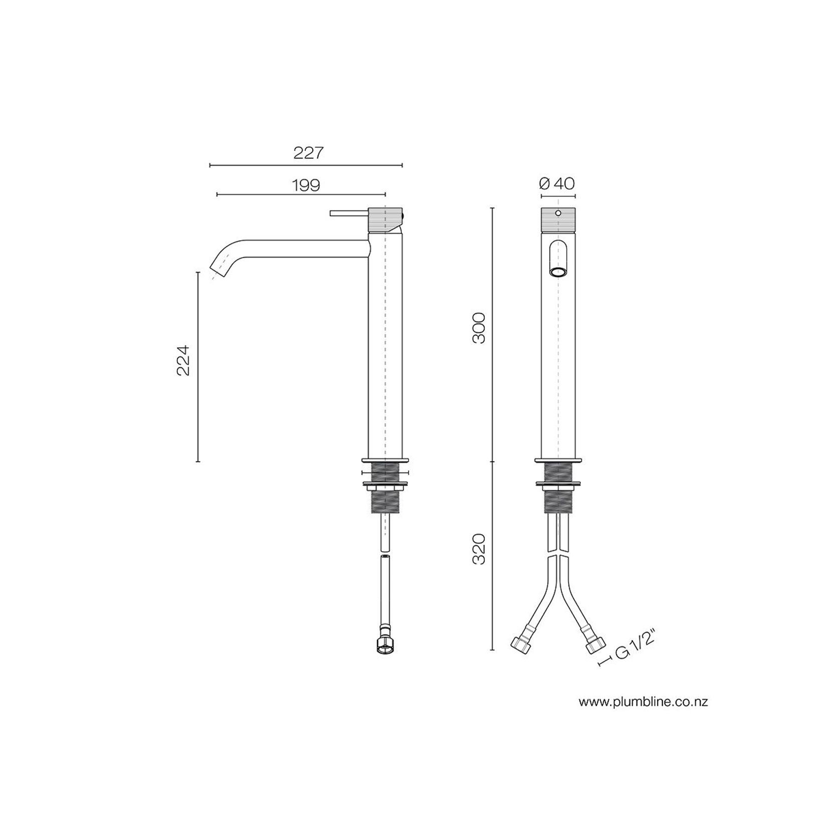 Oli 316 Vessel Basin Mixer With Linea Handle gallery detail image