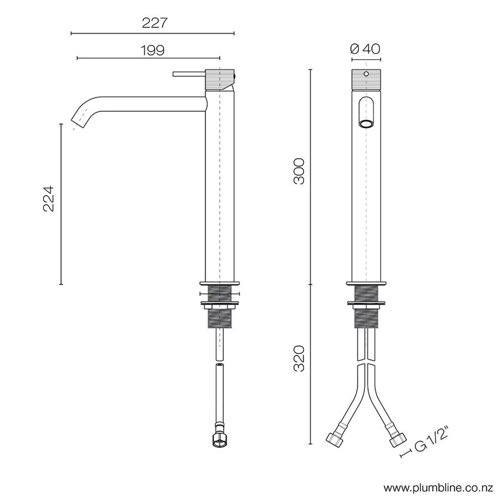 Oli 316 Vessel Basin Mixer With Linea Handle gallery detail image