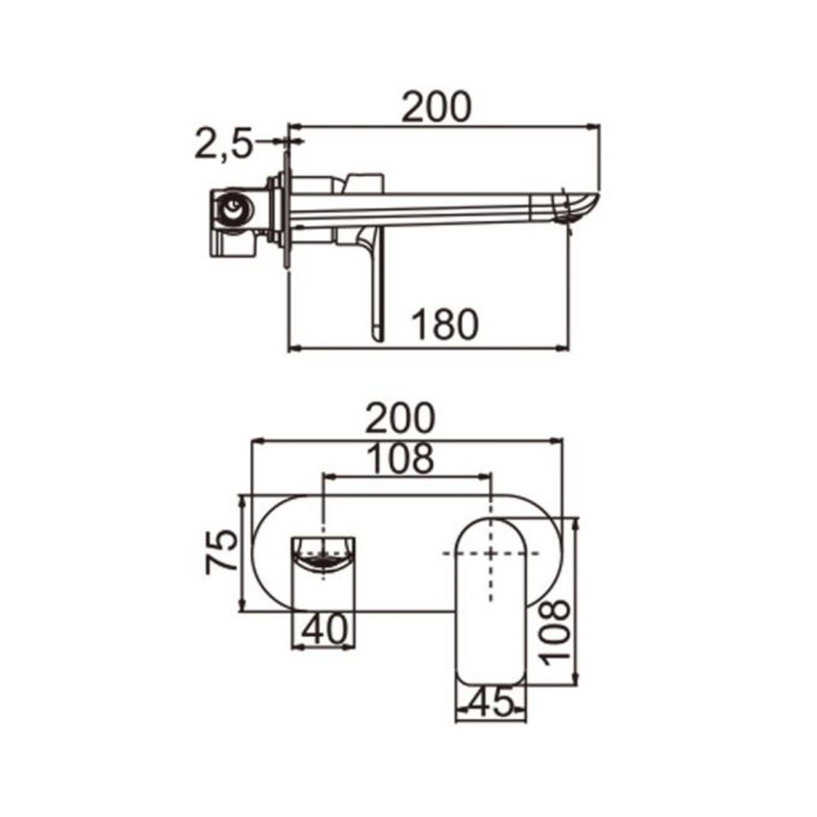 Vog Wall Mixer with Spout Matte Black gallery detail image