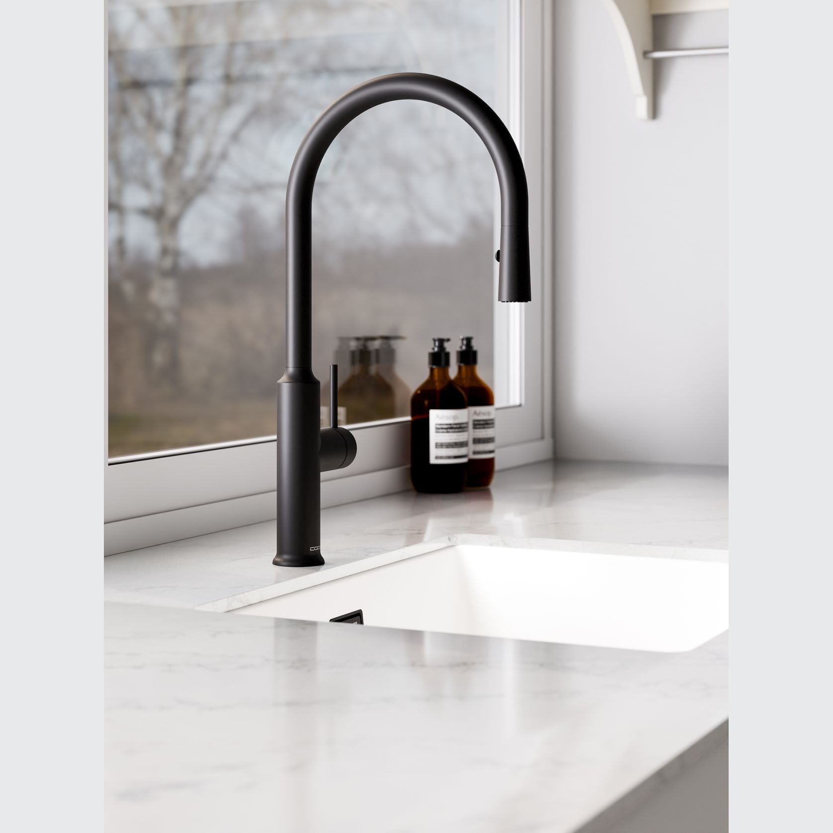 Nature Piper Pull Down Sink Mixer | Textured Handle gallery detail image