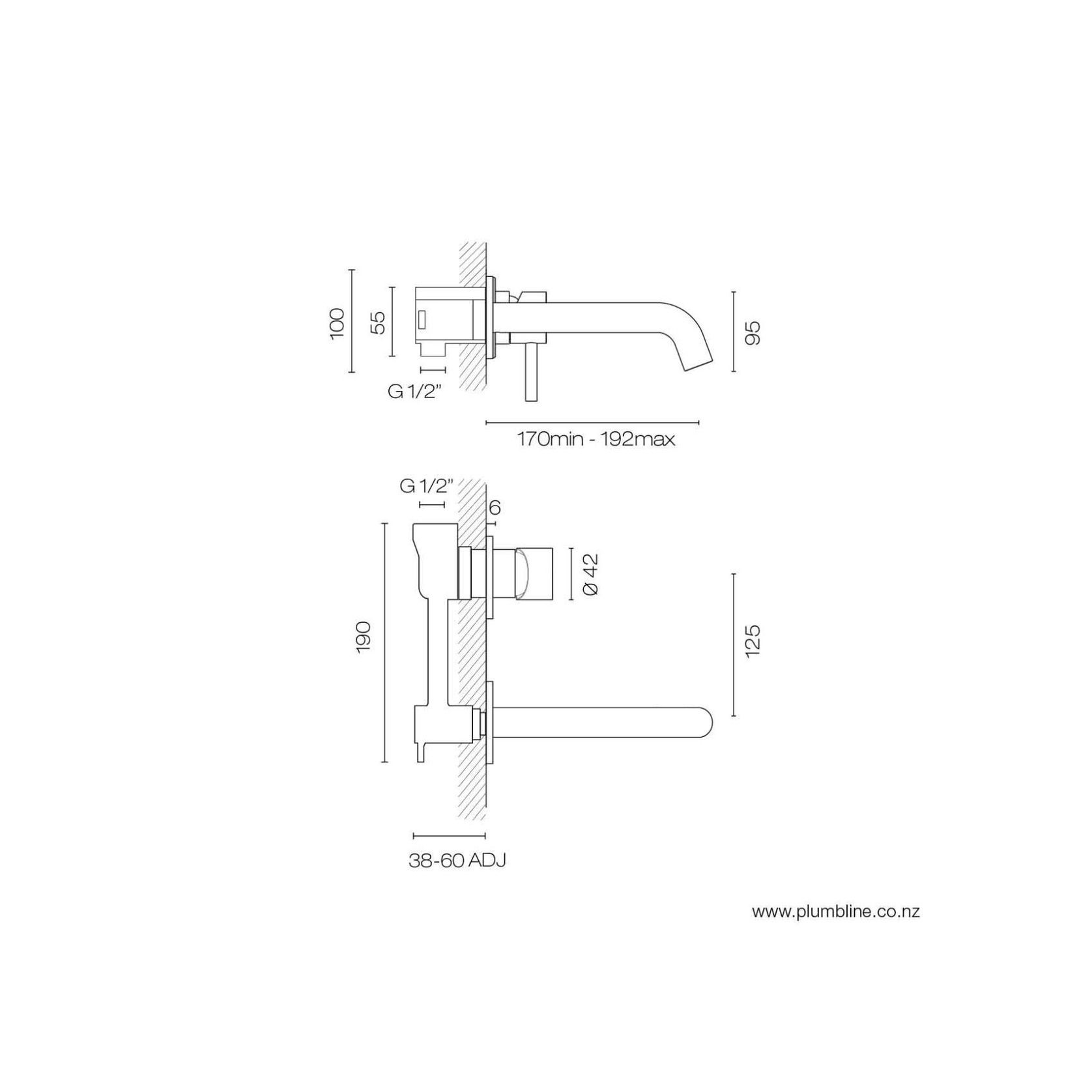 Tube Wall Mount Mixer gallery detail image