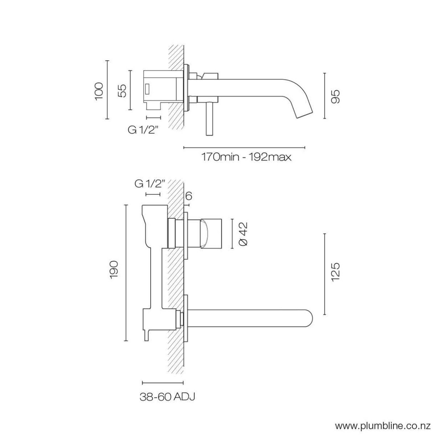 Tube Wall Mount Mixer gallery detail image