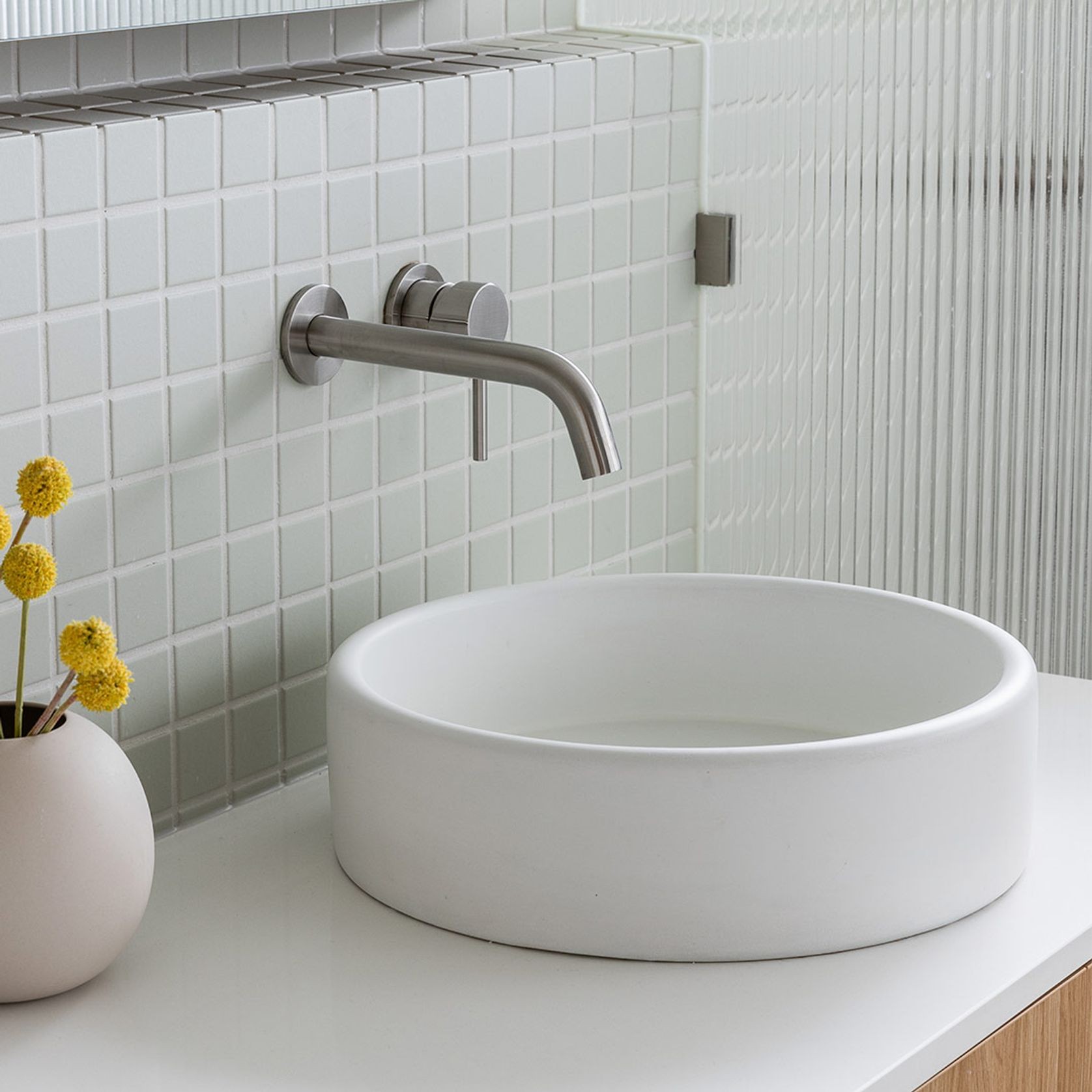 Elysian Minimal Mixer & Spout Set | Brushed Nickel gallery detail image