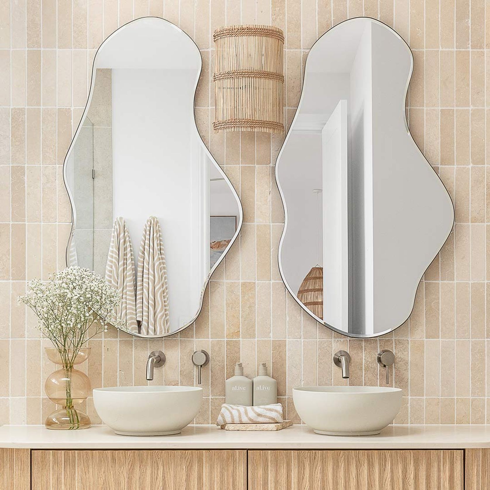 Elysian Minimal Mixer & Spout Set | Brushed Nickel gallery detail image