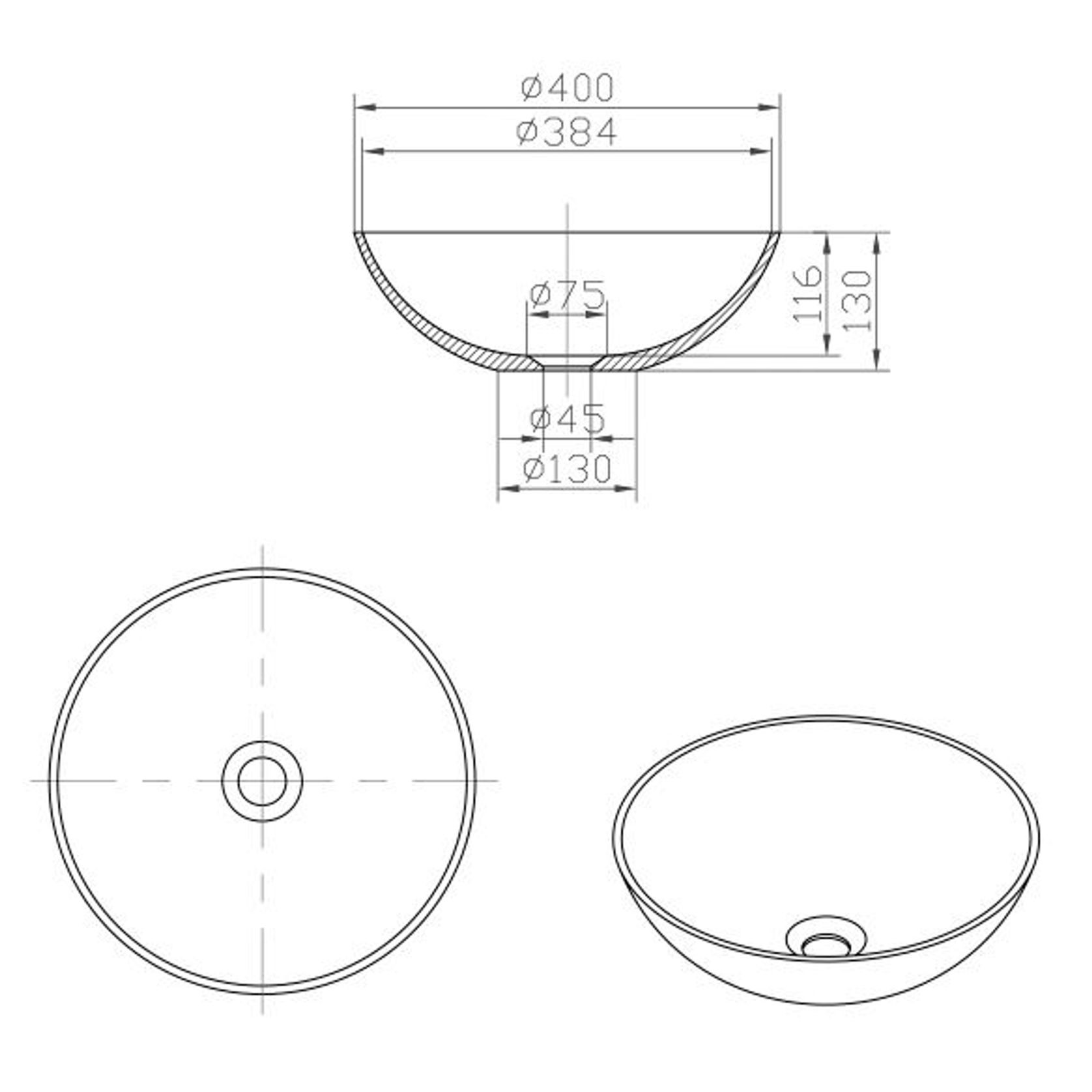 iStone Round Basin 400mm gallery detail image