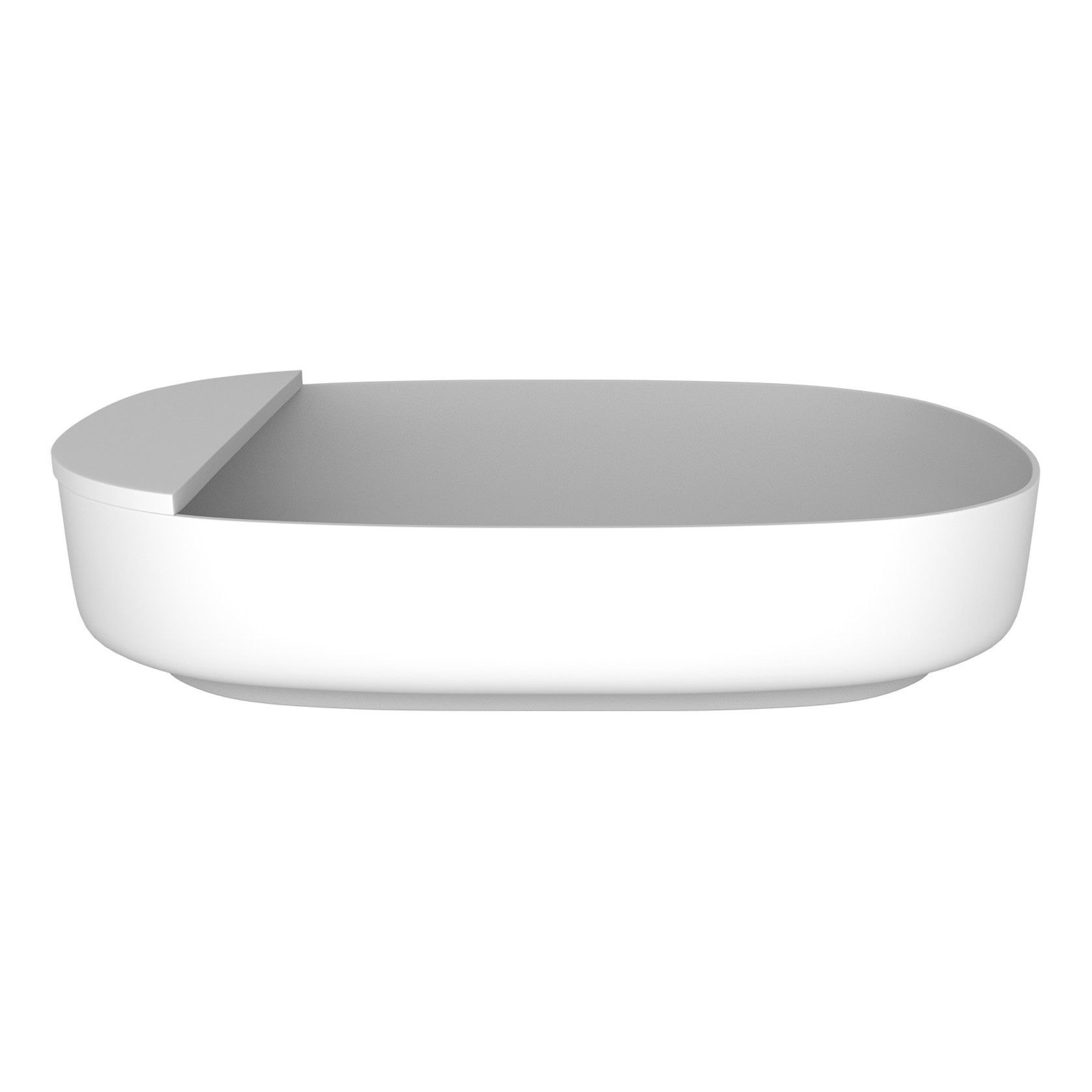 Ovale Basin (With Tray) 550mm Gloss White gallery detail image