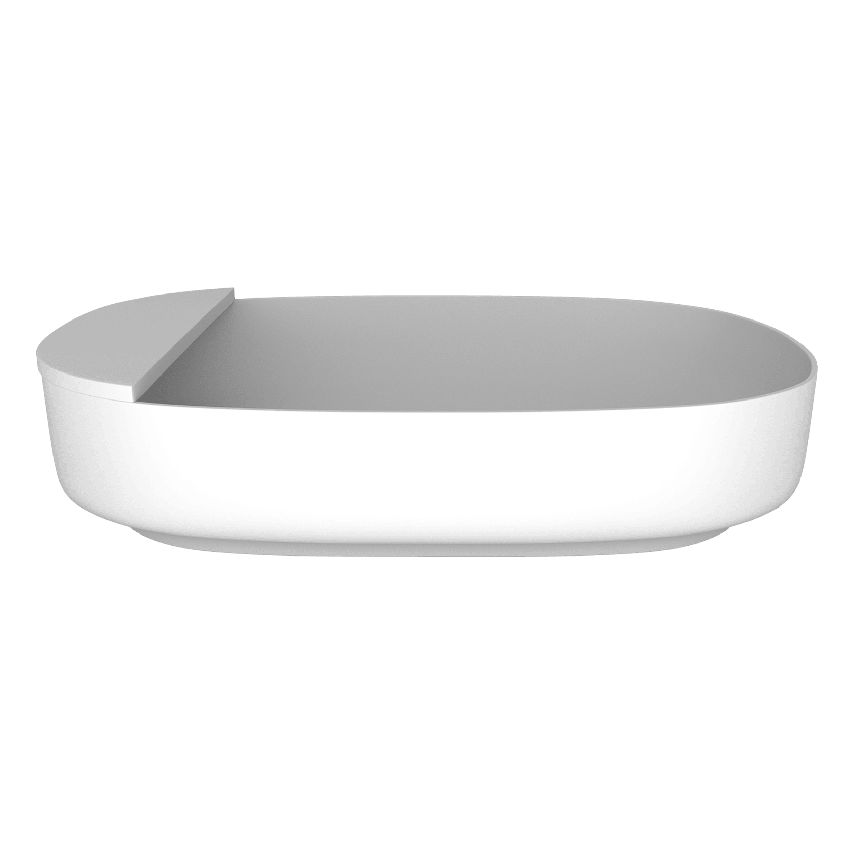 Ovale Basin (With Tray) 550mm Gloss White gallery detail image