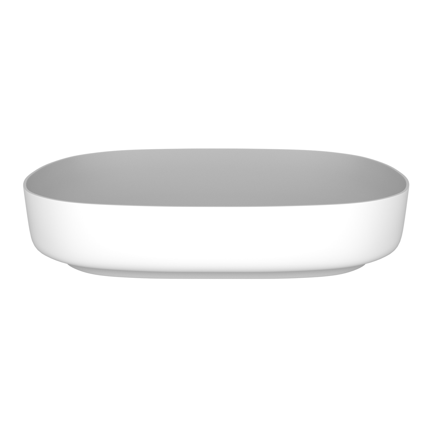 Ovale Basin (With Tray) 550mm Gloss White gallery detail image