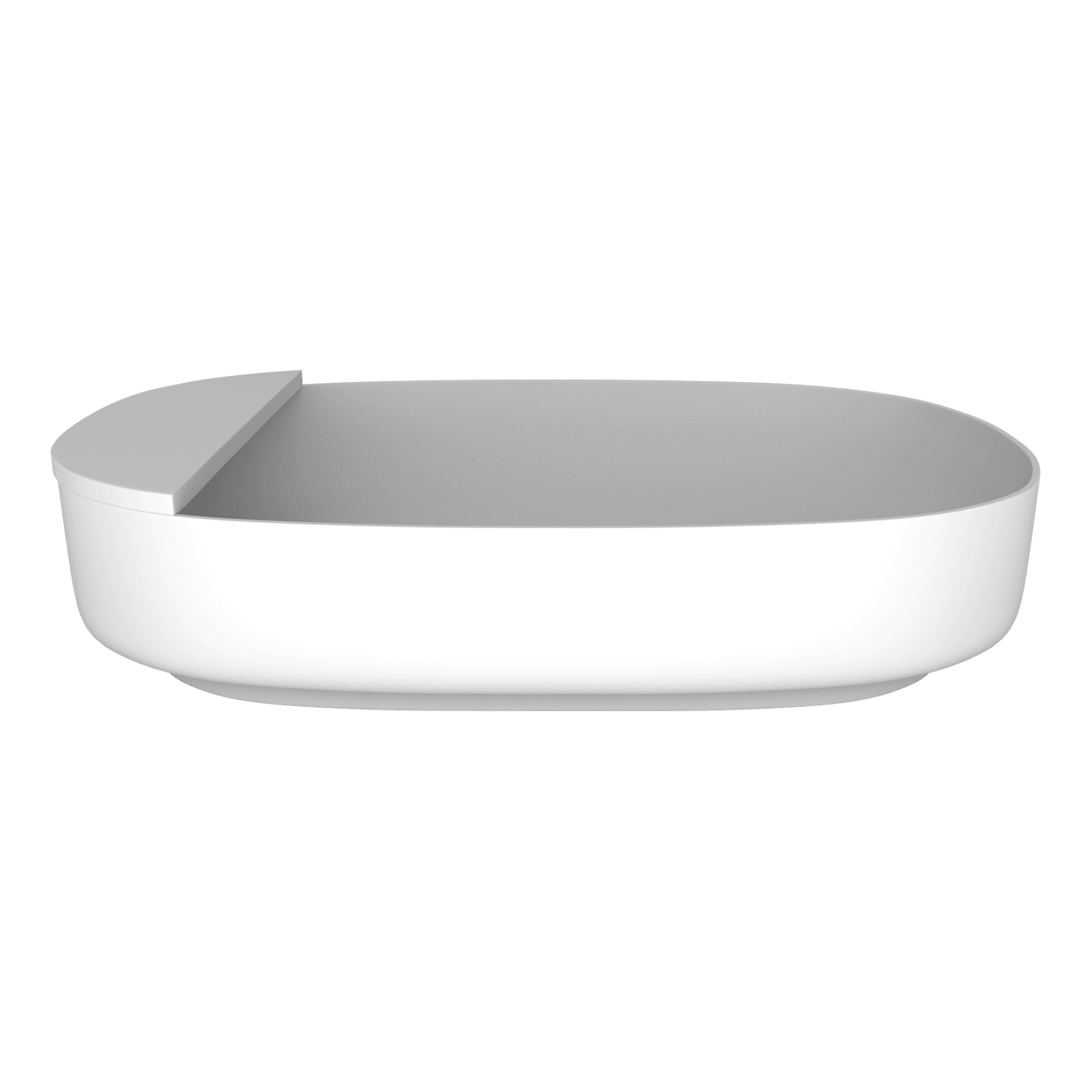 Ovale Basin (With Tray) 550mm Matte White gallery detail image