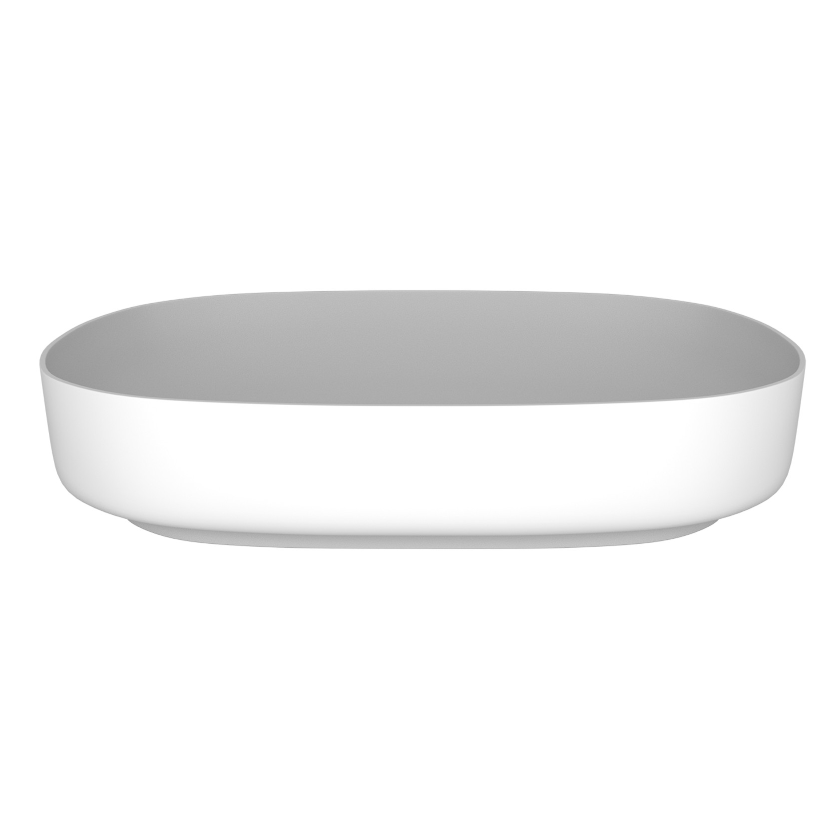 Ovale Basin (With Tray) 550mm Matte White gallery detail image