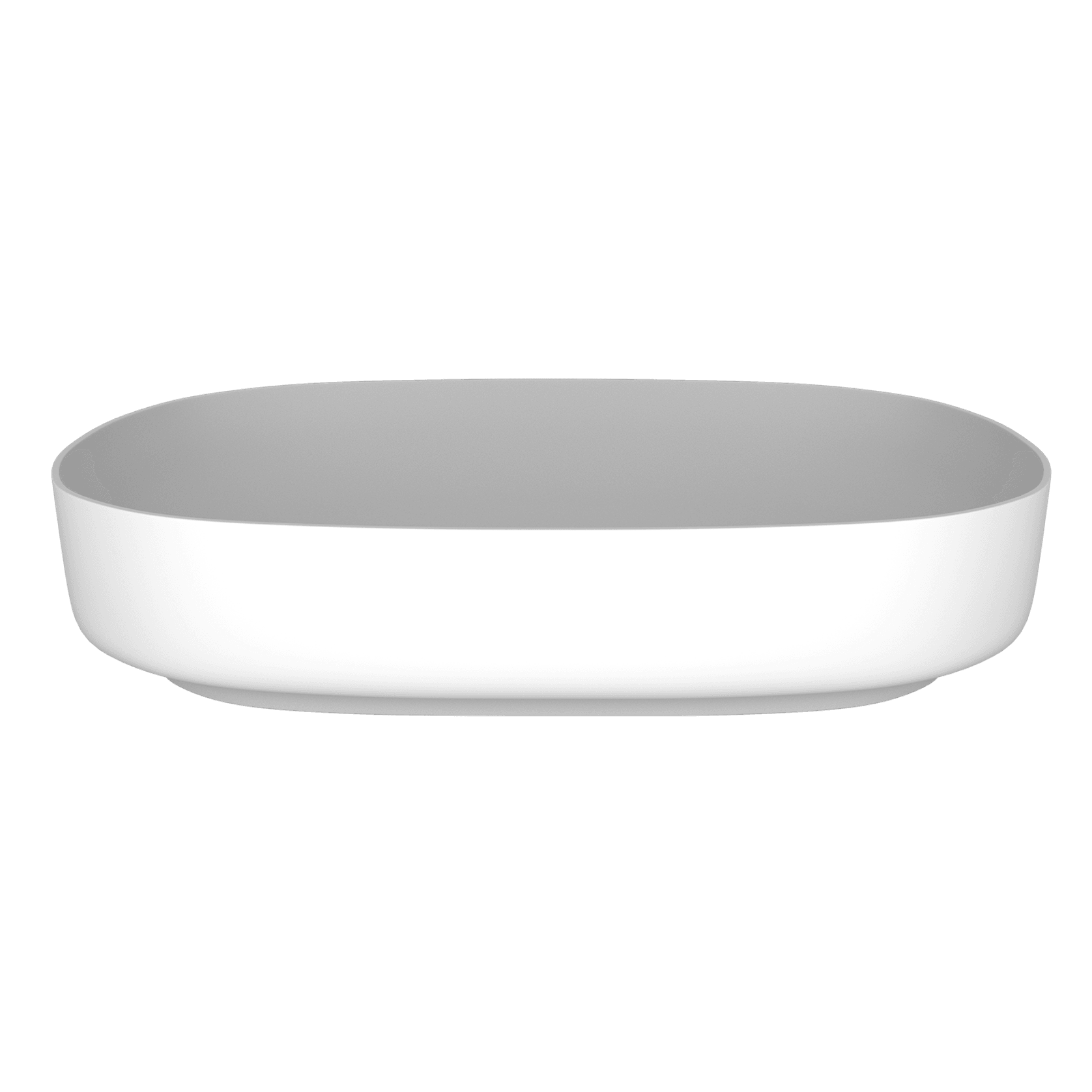 Ovale Basin (With Tray) 550mm Matte White gallery detail image