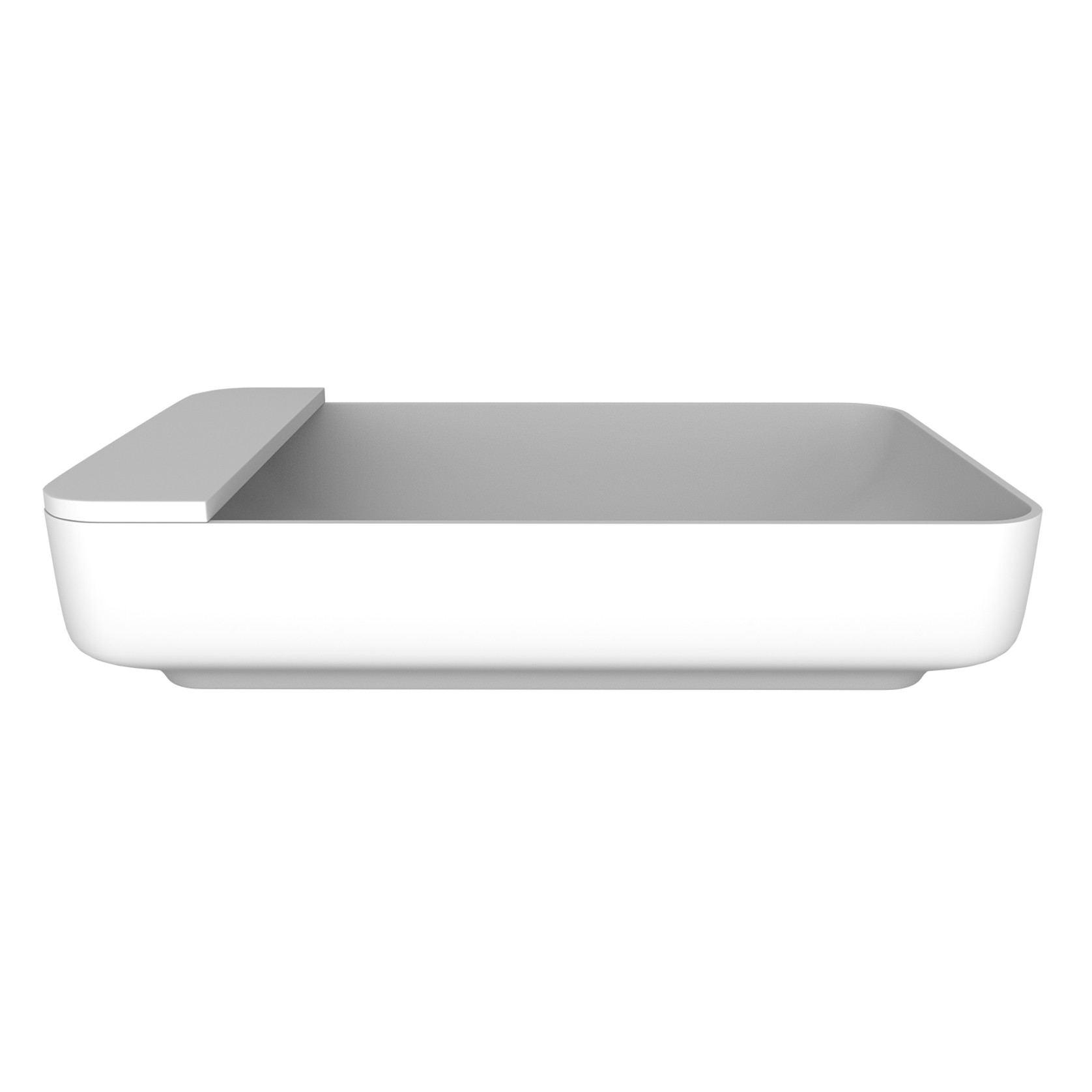Carre Basin (With Tray) 550mm Matte White gallery detail image