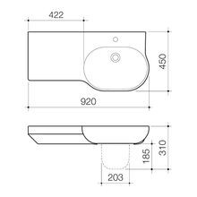 Opal 920 Wall Basin 1th With Shelf gallery detail image